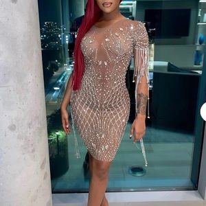 Nude/Silver Birthday Dress